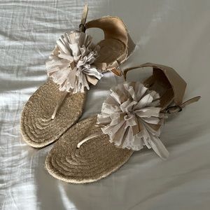 Lanvin silk pom sandal